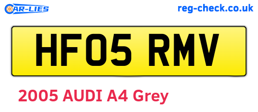 HF05RMV are the vehicle registration plates.