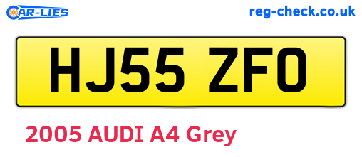 HJ55ZFO are the vehicle registration plates.