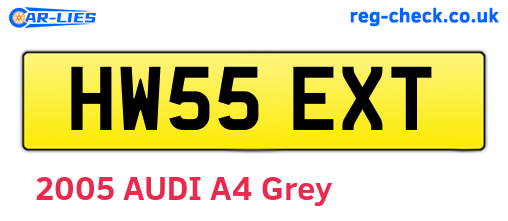 HW55EXT are the vehicle registration plates.