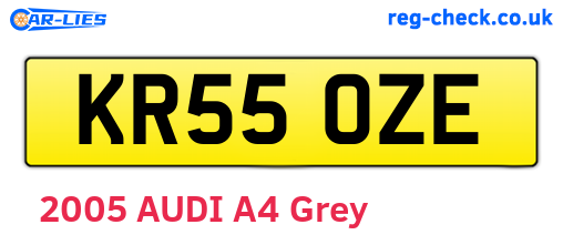 KR55OZE are the vehicle registration plates.