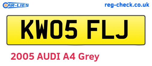 KW05FLJ are the vehicle registration plates.