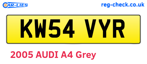 KW54VYR are the vehicle registration plates.