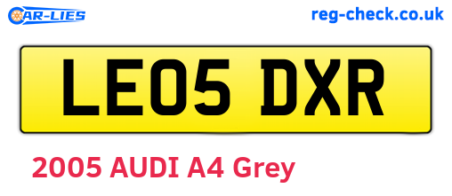 LE05DXR are the vehicle registration plates.