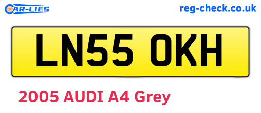 LN55OKH are the vehicle registration plates.