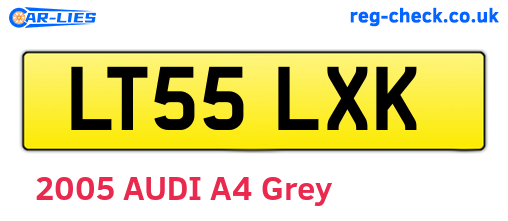 LT55LXK are the vehicle registration plates.