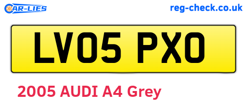 LV05PXO are the vehicle registration plates.