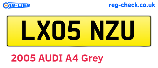 LX05NZU are the vehicle registration plates.