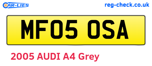MF05OSA are the vehicle registration plates.