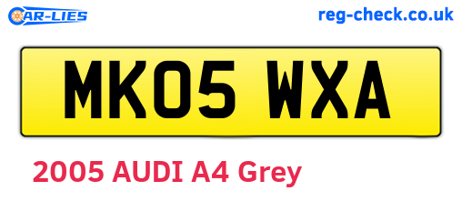MK05WXA are the vehicle registration plates.