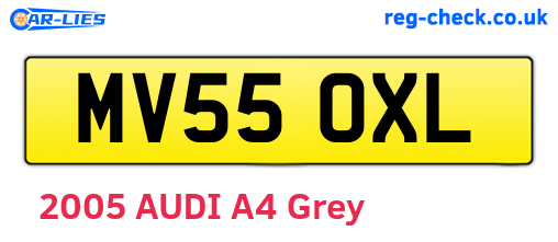 MV55OXL are the vehicle registration plates.