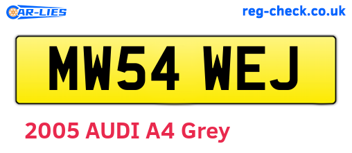 MW54WEJ are the vehicle registration plates.