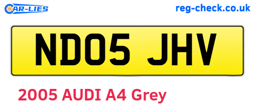 ND05JHV are the vehicle registration plates.