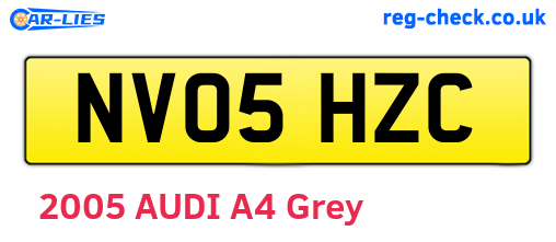 NV05HZC are the vehicle registration plates.