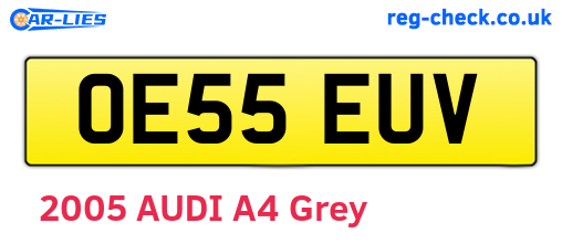 OE55EUV are the vehicle registration plates.