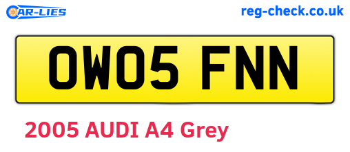 OW05FNN are the vehicle registration plates.
