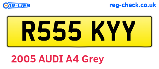 R555KYY are the vehicle registration plates.