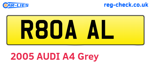 R80AAL are the vehicle registration plates.