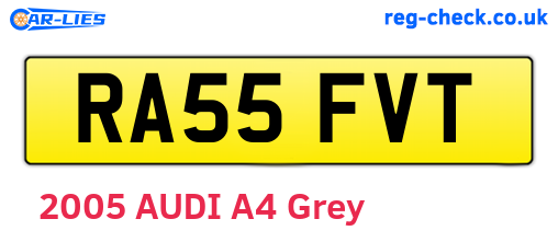 RA55FVT are the vehicle registration plates.