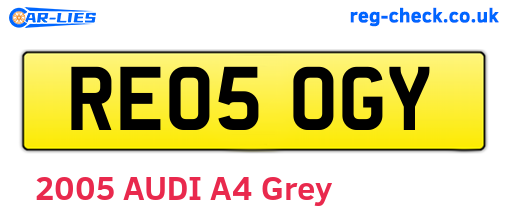RE05OGY are the vehicle registration plates.
