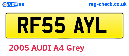 RF55AYL are the vehicle registration plates.
