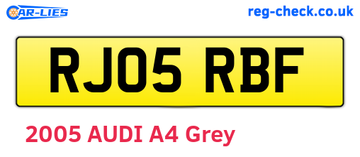 RJ05RBF are the vehicle registration plates.