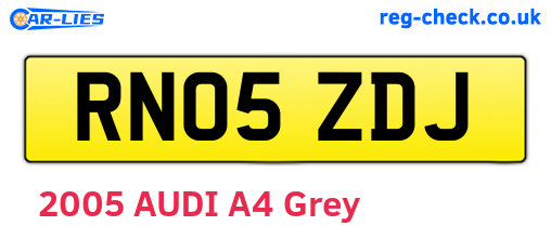 RN05ZDJ are the vehicle registration plates.