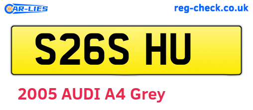 S26SHU are the vehicle registration plates.