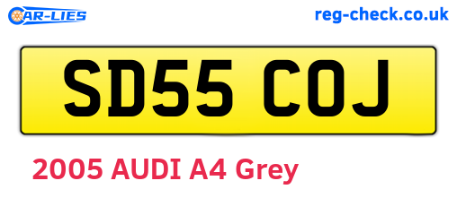 SD55COJ are the vehicle registration plates.