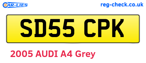 SD55CPK are the vehicle registration plates.