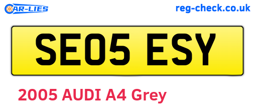 SE05ESY are the vehicle registration plates.