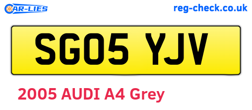 SG05YJV are the vehicle registration plates.