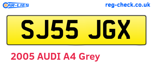 SJ55JGX are the vehicle registration plates.