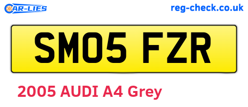 SM05FZR are the vehicle registration plates.