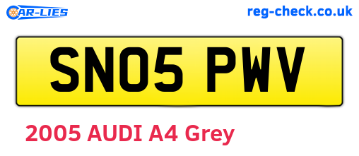 SN05PWV are the vehicle registration plates.