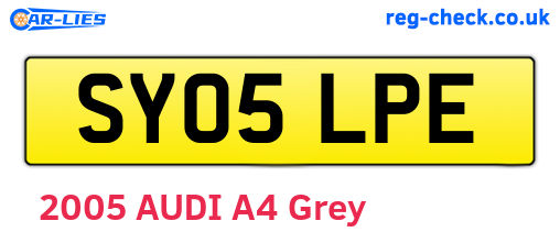 SY05LPE are the vehicle registration plates.