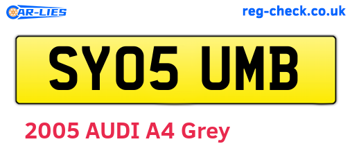 SY05UMB are the vehicle registration plates.