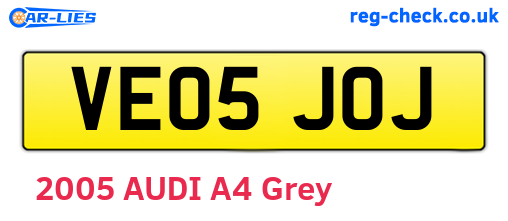 VE05JOJ are the vehicle registration plates.