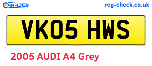 VK05HWS are the vehicle registration plates.