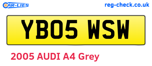 YB05WSW are the vehicle registration plates.