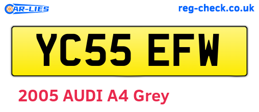 YC55EFW are the vehicle registration plates.