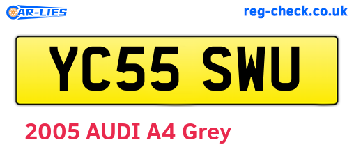 YC55SWU are the vehicle registration plates.
