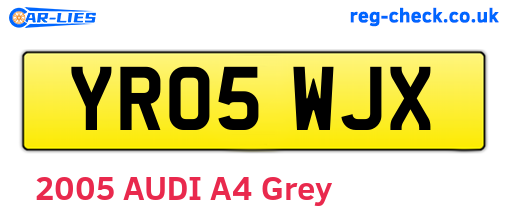 YR05WJX are the vehicle registration plates.