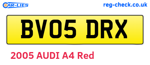 BV05DRX are the vehicle registration plates.