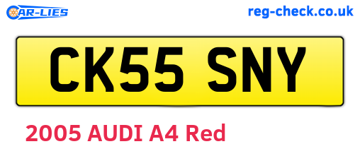 CK55SNY are the vehicle registration plates.