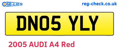 DN05YLY are the vehicle registration plates.