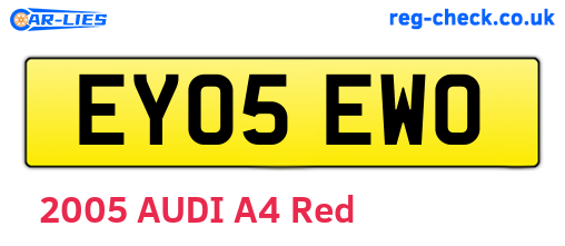 EY05EWO are the vehicle registration plates.