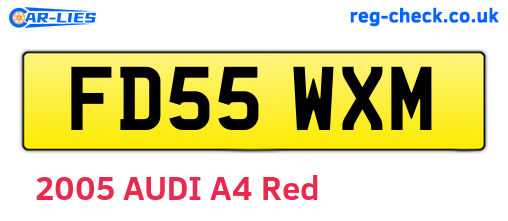 FD55WXM are the vehicle registration plates.