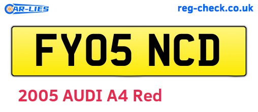 FY05NCD are the vehicle registration plates.