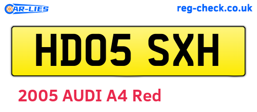 HD05SXH are the vehicle registration plates.