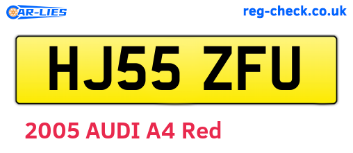 HJ55ZFU are the vehicle registration plates.